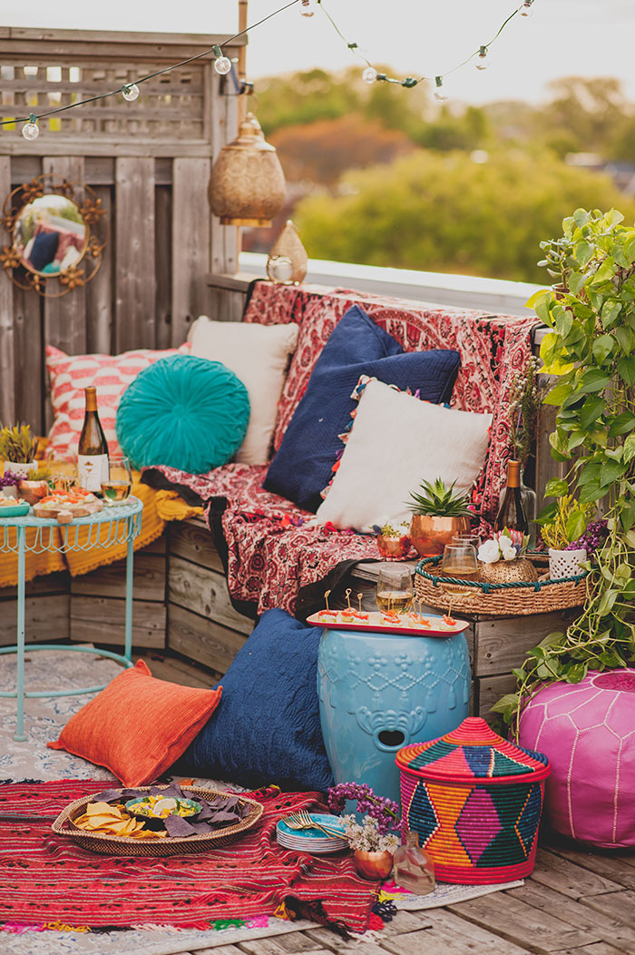 Balkon w stylu boho - inspiracja Balkon w stylu boho - inspiracja