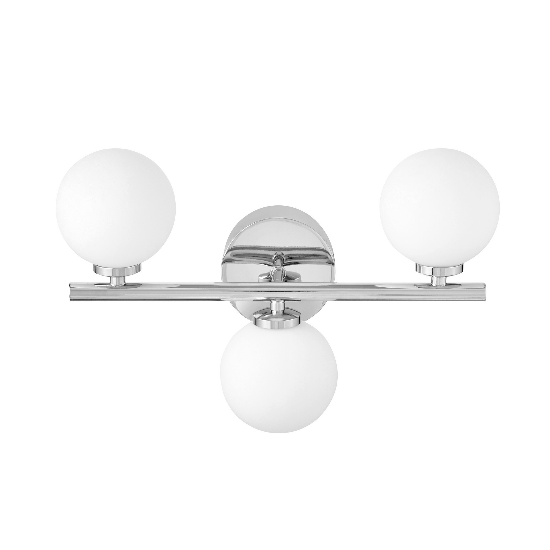 Chromowany, designerski kinkiet z okrągłymi trzema szklanymi kloszami - MARSIADA - Lumina Deco zdjęcie 3