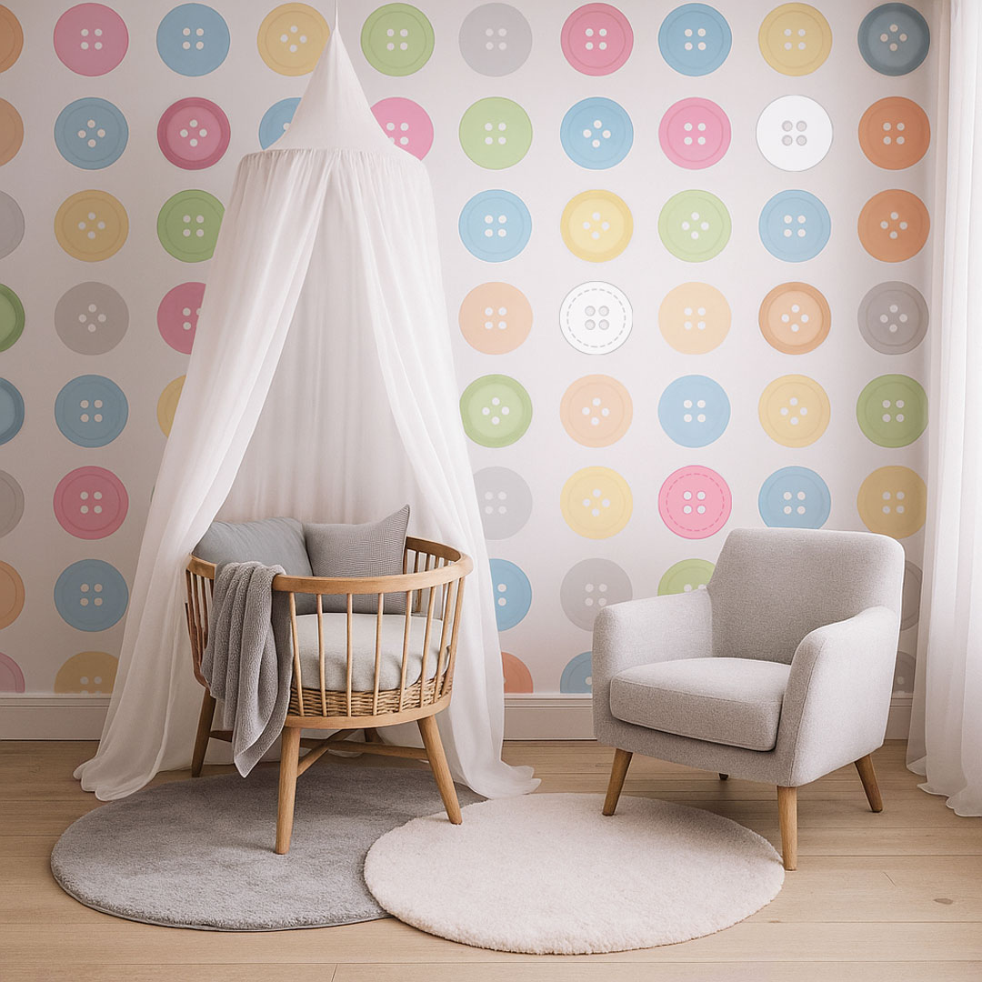 Tapeta w GUZIKI kolorowa - Dekoori zdjęcie 2