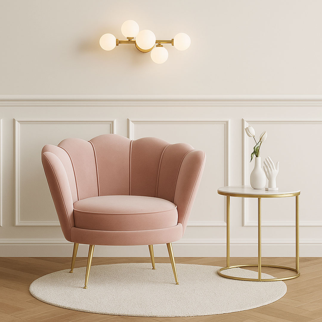 Elegancka, mosiężna lampa ścienna z białymi, szklanymi kloszami MARSIADA - Lumina Deco zdjęcie 2