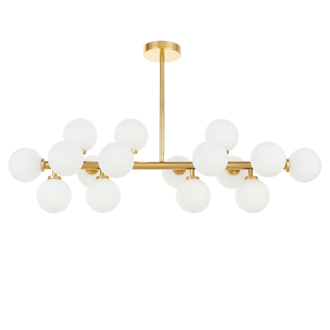 Elegancka mosiężna lampa wisząca PETRICA białe szklane klosze kulki - Lumina Deco zdjęcie 3