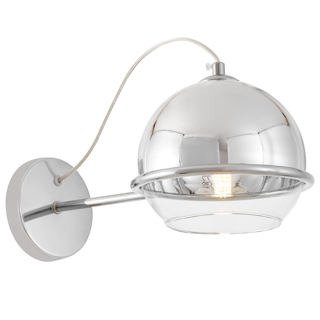 Elegancki szklany kinkiet VERONI chromowany przezroczysty, nowoczesny design - Lumina Deco zdjęcie 1