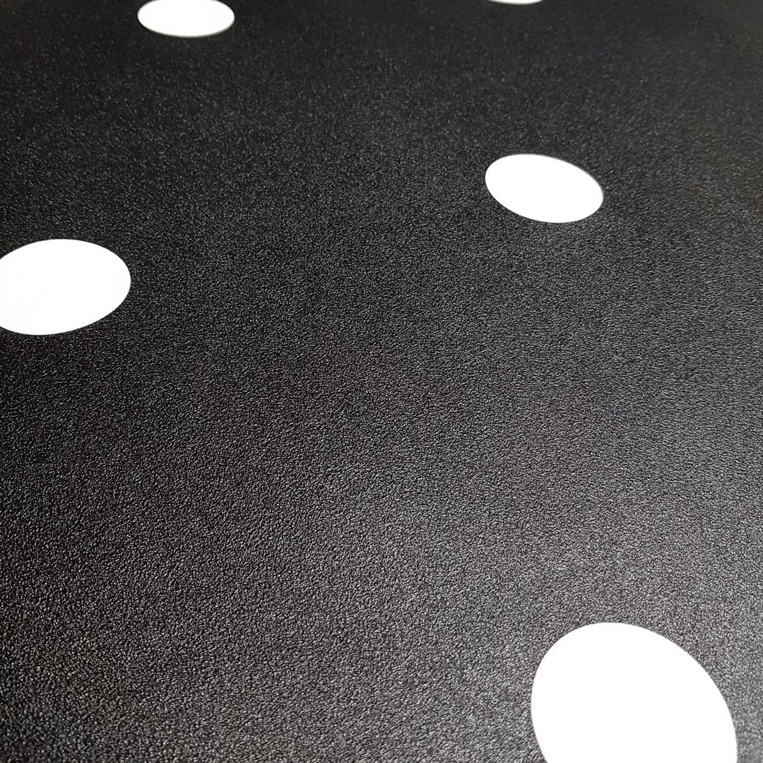 Tapeta czarna w białe kropki, groszki, grochy 5 cm - Dekoori zdjęcie 2