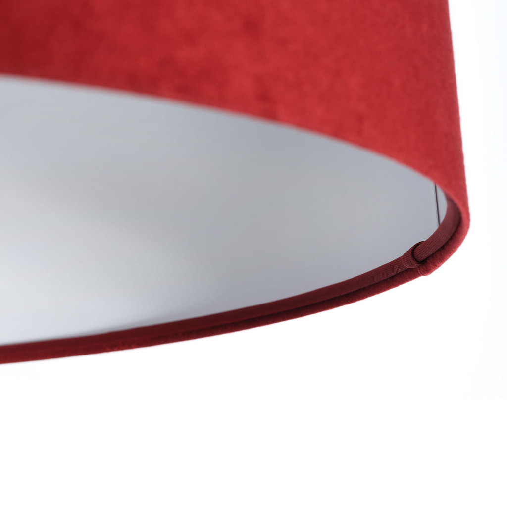 Bordowo-biała lampa wisząca z welurowym abażurem w kształcie walca LAWIERA - BPS Koncept zdjęcie 4