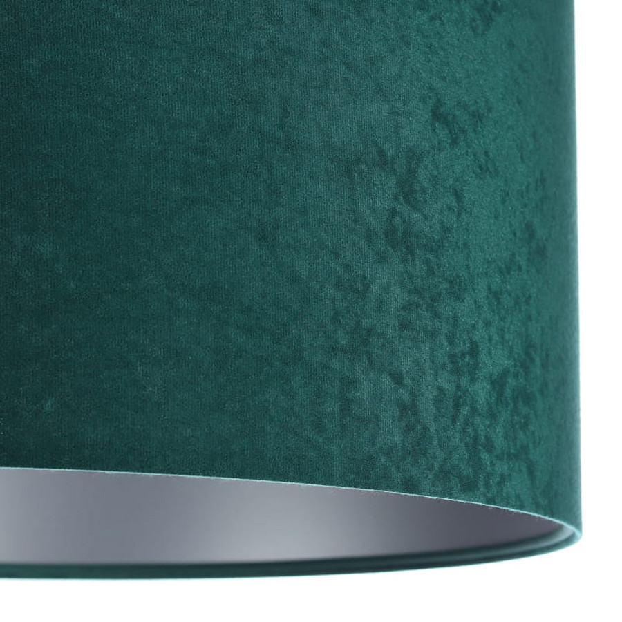 Zielono-srebrna lampa wisząca z kloszem z weluru w kształcie walca OLIMPIA - BPS Koncept zdjęcie 4