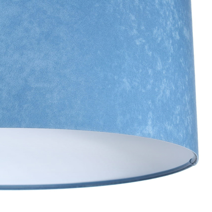 Niebiesko-biała lampa wisząca z welurowym kloszem w kształcie walca ANGARIKA - BPS Koncept zdjęcie 4