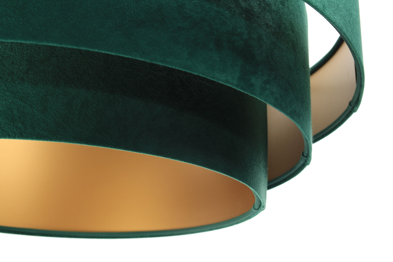 Zielona lampa wisząca z welurowymi abażurami ze złotym wnętrzem TRINITI - BPS Koncept zdjęcie 4