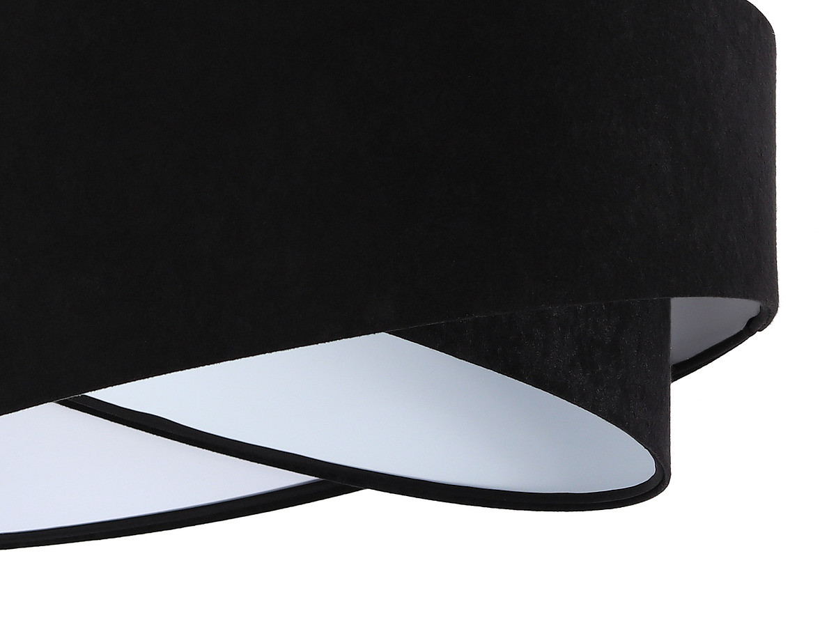 Czarno-biała lampa wisząca o asymetrycznym kształcie z welurowym abażurem VIVIANA - BPS Koncept zdjęcie 4
