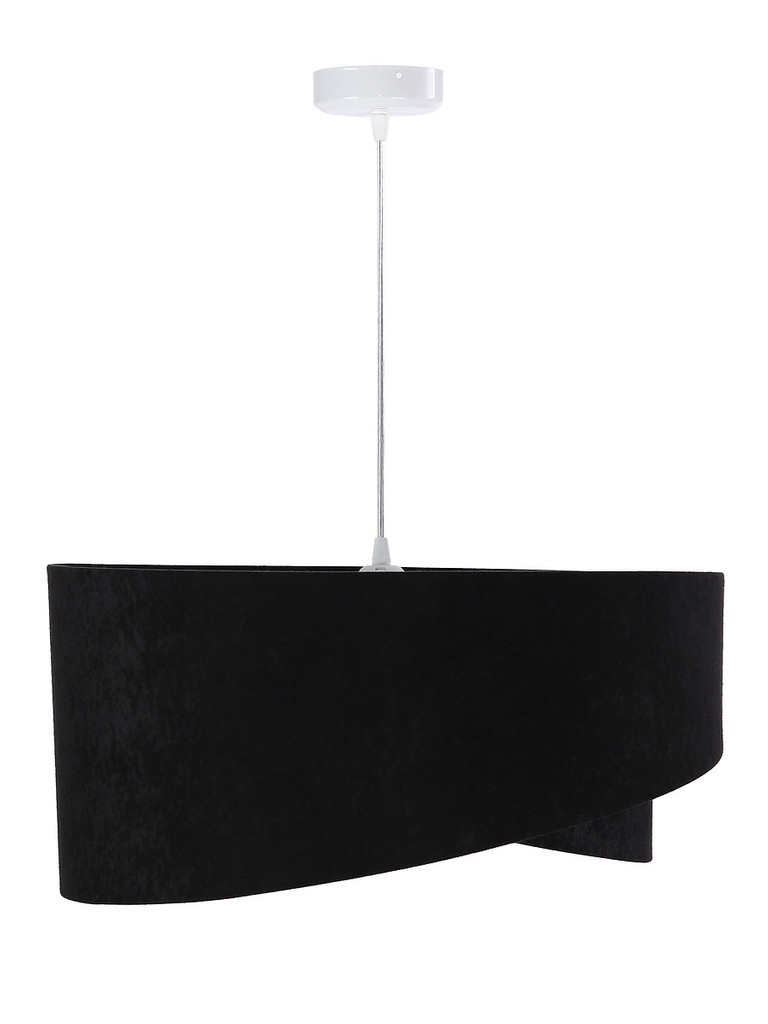 Czarno-biała lampa wisząca o asymetrycznym kształcie z welurowym abażurem VIVIANA - BPS Koncept zdjęcie 3
