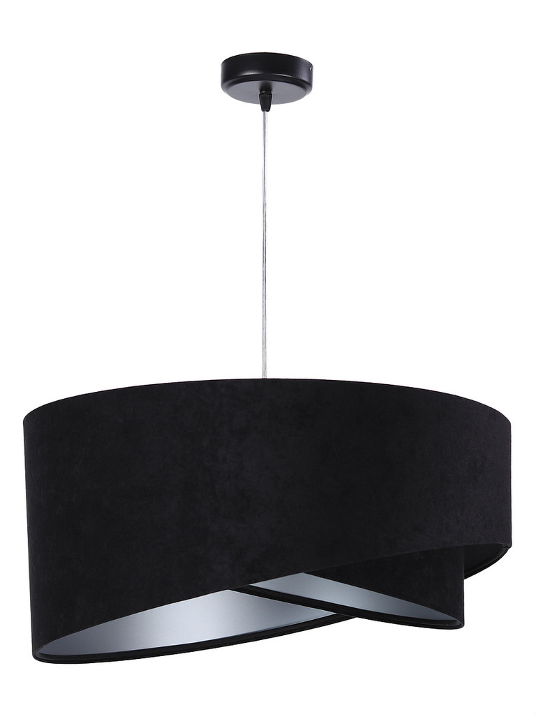 Czarna lampa wisząca z welurowym kloszem ze srebrnym wnętrzem, asymetria DONNA - BPS Koncept zdjęcie 3