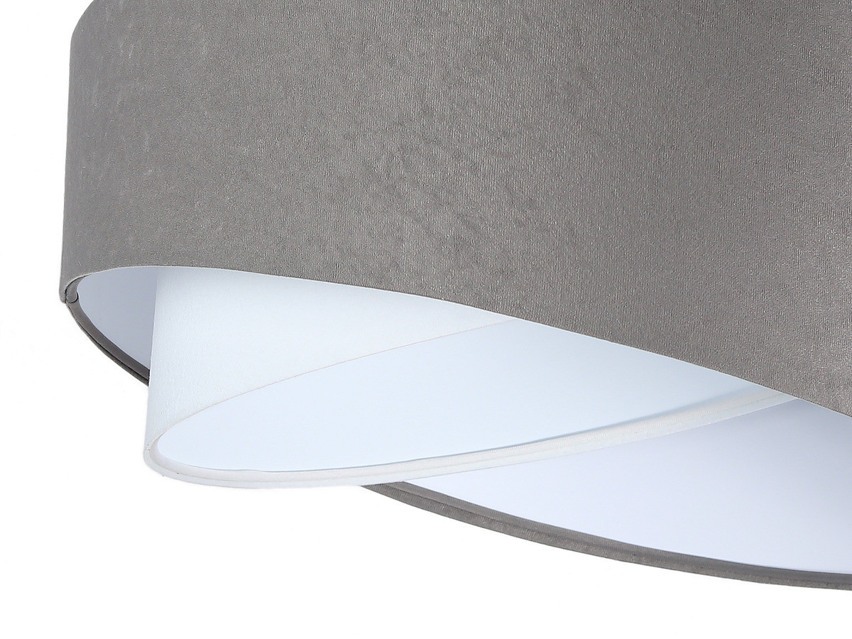 Szaro-biała lampa wisząca z asymetrycznym kloszem z białym wnętrzem ELAJA MIX - BPS Koncept zdjęcie 4