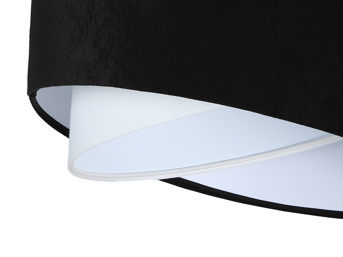 Czarno-biała lampa wisząca asymetria z welurowym abażurem z białym wnętrzem MIX - BPS Koncept zdjęcie 4