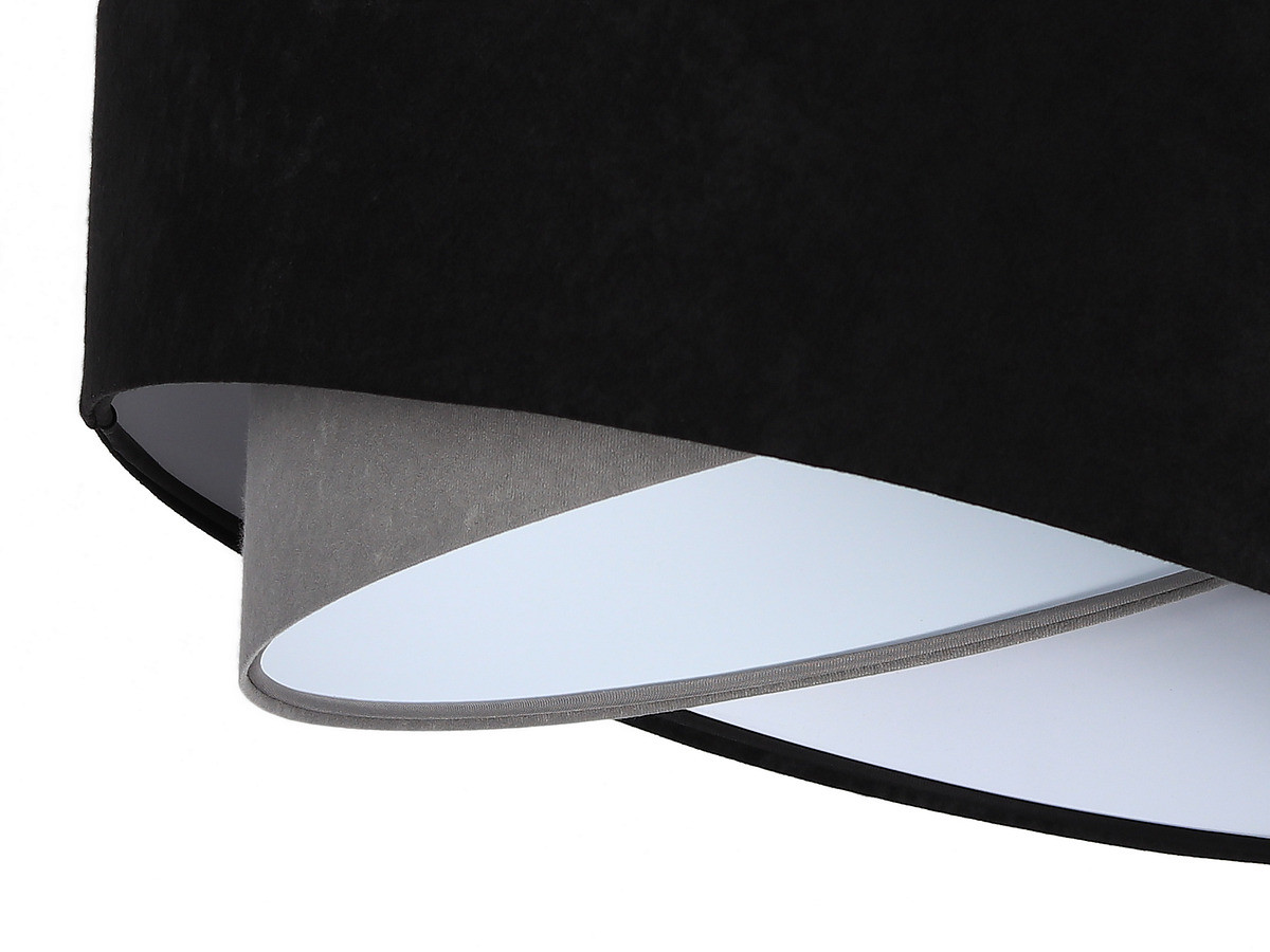 Czarno-szara lampa wisząca z welurowym, asymetrycznym kloszem z białym wnętrzem VANORA - BPS Koncept zdjęcie 4