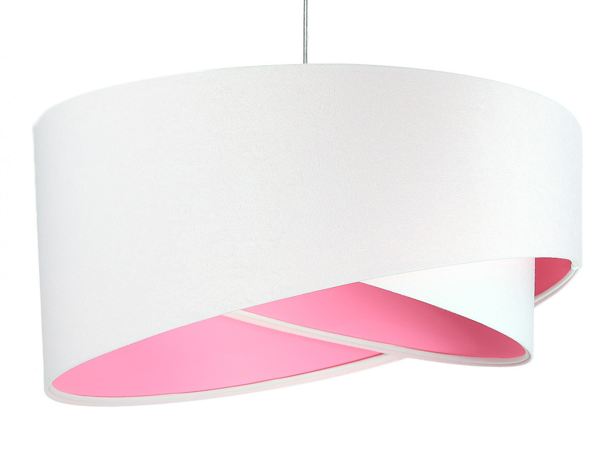 Biała lampa wisząca asymetria z welurowym abażurem z różowym wnętrzem AYA - BPS Koncept zdjęcie 1