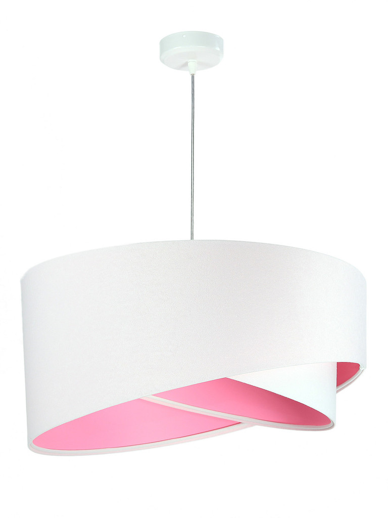Biała lampa wisząca asymetria z welurowym abażurem z różowym wnętrzem AYA - BPS Koncept zdjęcie 3