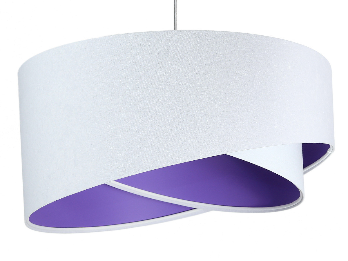 Biała lampa wisząca z welurowym kloszem z fioletowym wnętrzem, asymetryczna MADIA - BPS Koncept zdjęcie 1