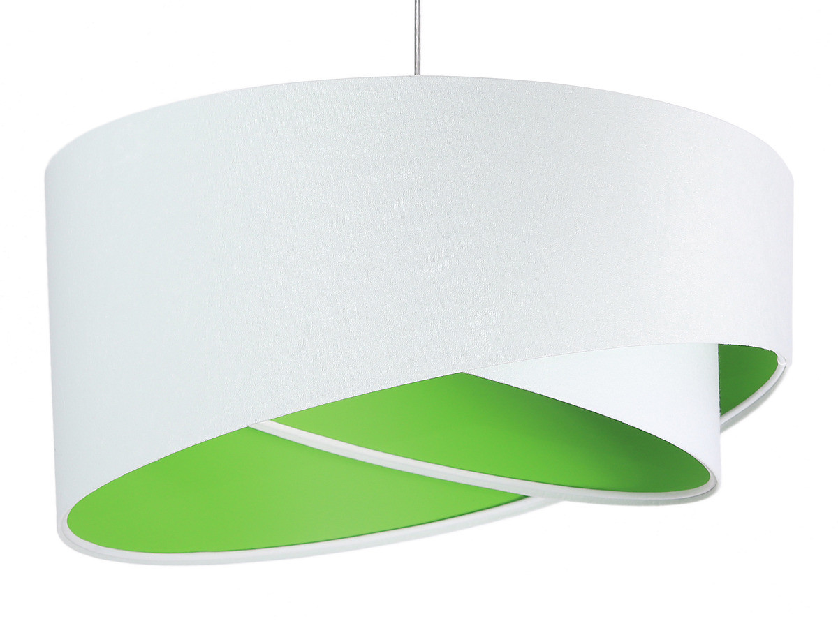 Biała lampa wisząca asymetria z welurowym abażurem z zielonym wnętrzem MEALIA - BPS Koncept zdjęcie 1