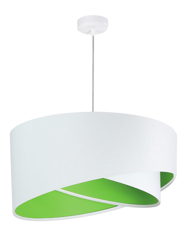 Biała lampa wisząca asymetria z welurowym abażurem z zielonym wnętrzem MEALIA - BPS Koncept zdjęcie 3