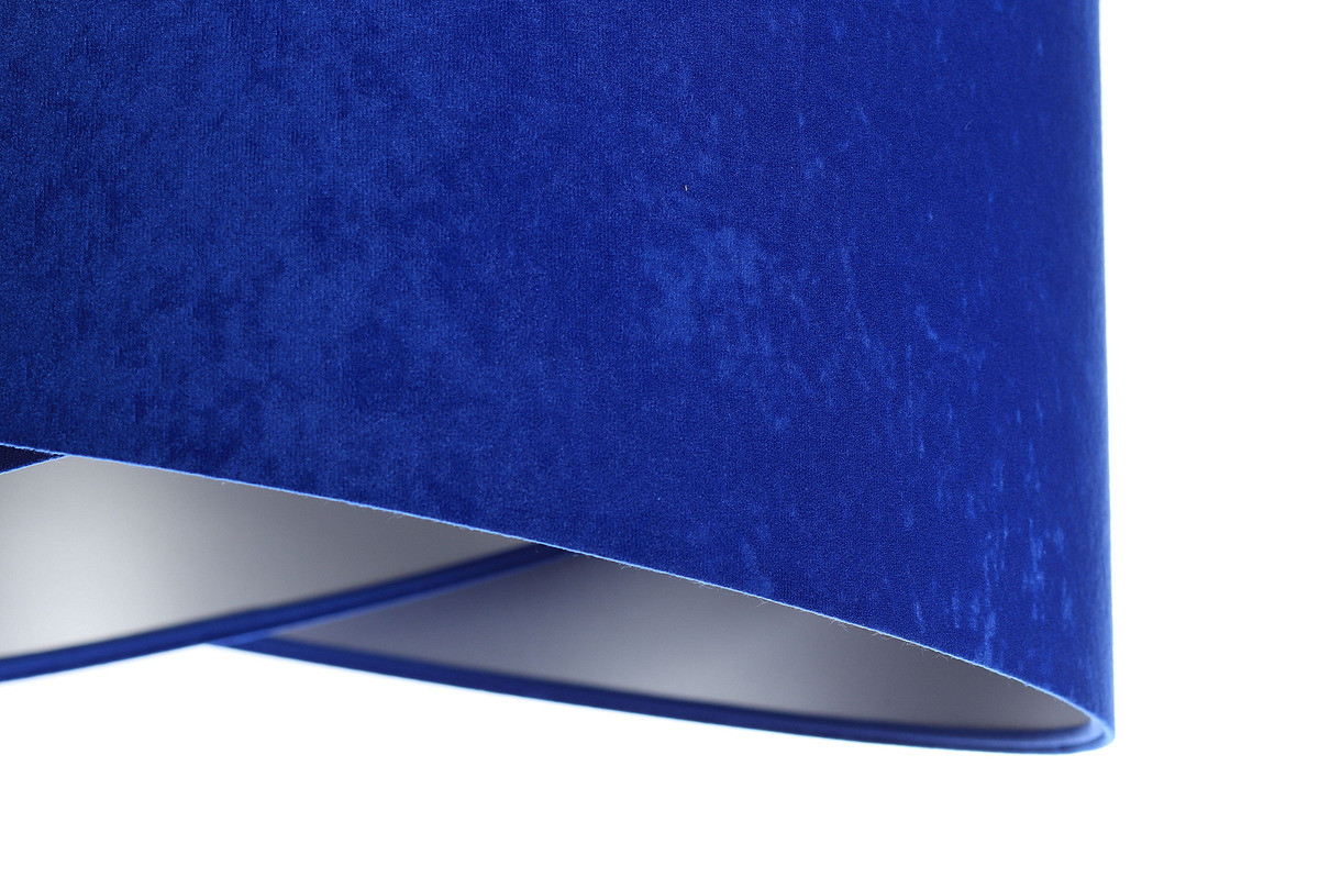 Kobaltowa lampa wisząca asymetria z welurowym abażurem ze srebrnym wnętrzem RINEA - BPS Koncept zdjęcie 4