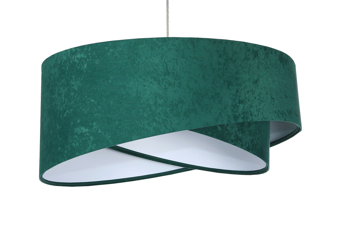Zielona lampa wisząca asymetria z welurowym abażurem z białym wnętrzem RUBIN - BPS Koncept zdjęcie 1