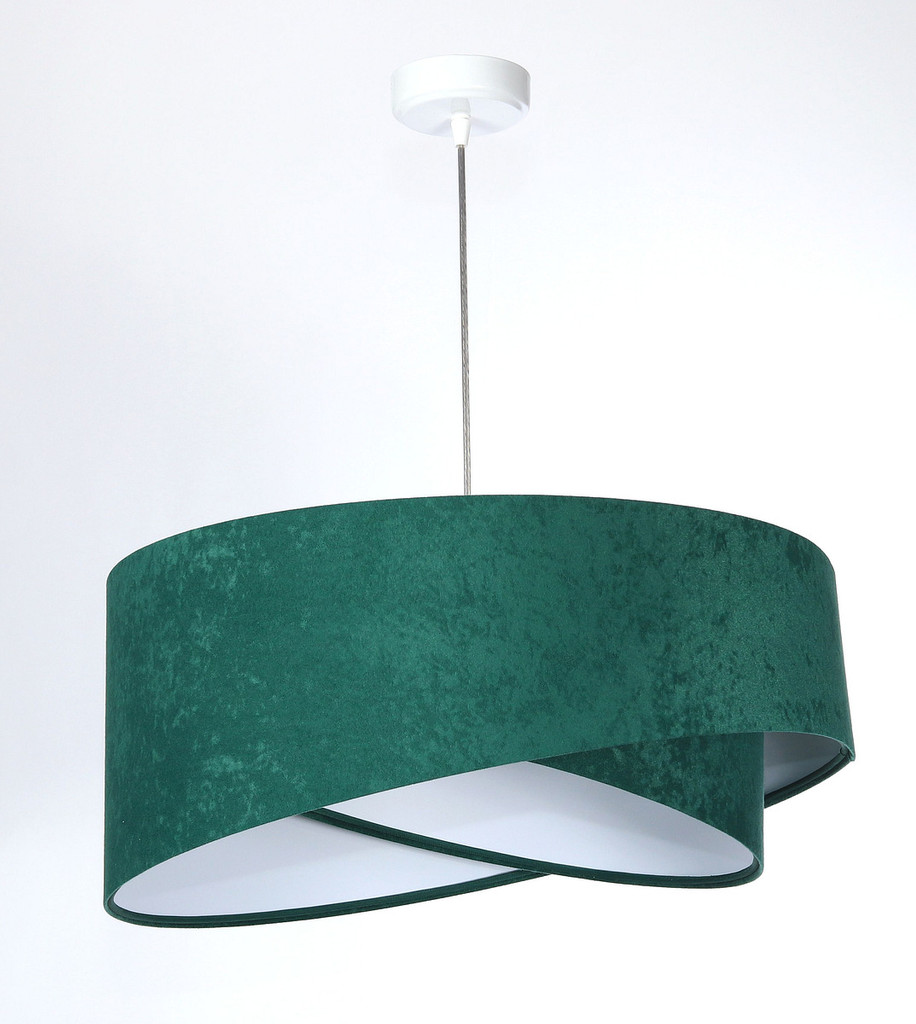 Zielona lampa wisząca asymetria z welurowym abażurem z białym wnętrzem RUBIN - BPS Koncept zdjęcie 3