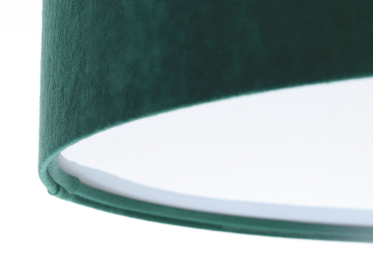 Zielona lampa sufitowa z okrągłym, walcowym abażurem z weluru, plafon ROWEL - BPS Koncept zdjęcie 4