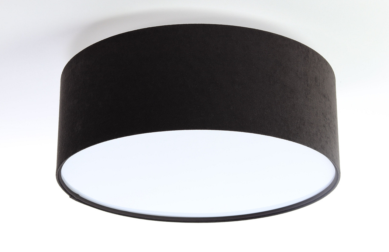 Czarna lampa sufitowa z kloszem z weluru w kształcie walca, plafon ALON - BPS Koncept zdjęcie 3