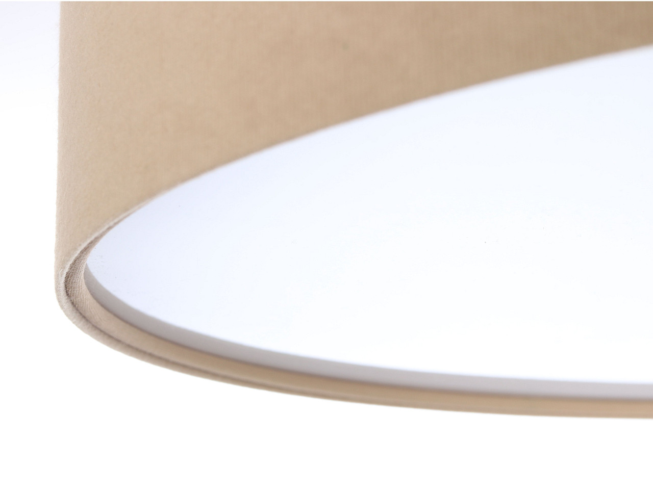 Beżowa lampa sufitowa, plafon w kształcie walca z abażurem z weluru - BPS Koncept zdjęcie 4