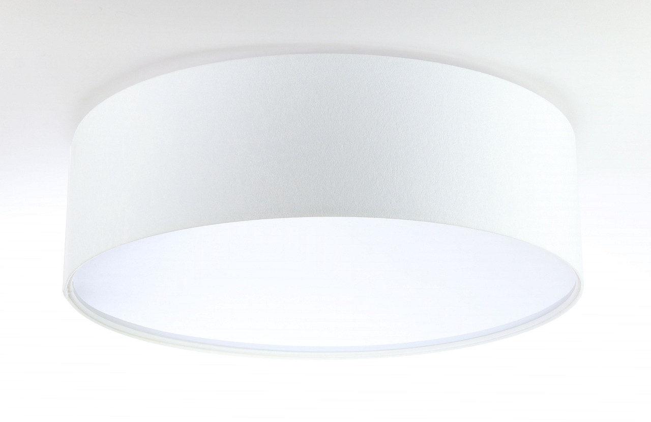 Biała lampa sufitowa z kloszem w kształcie walca z weluru, okrągły plafon - BPS Koncept zdjęcie 3