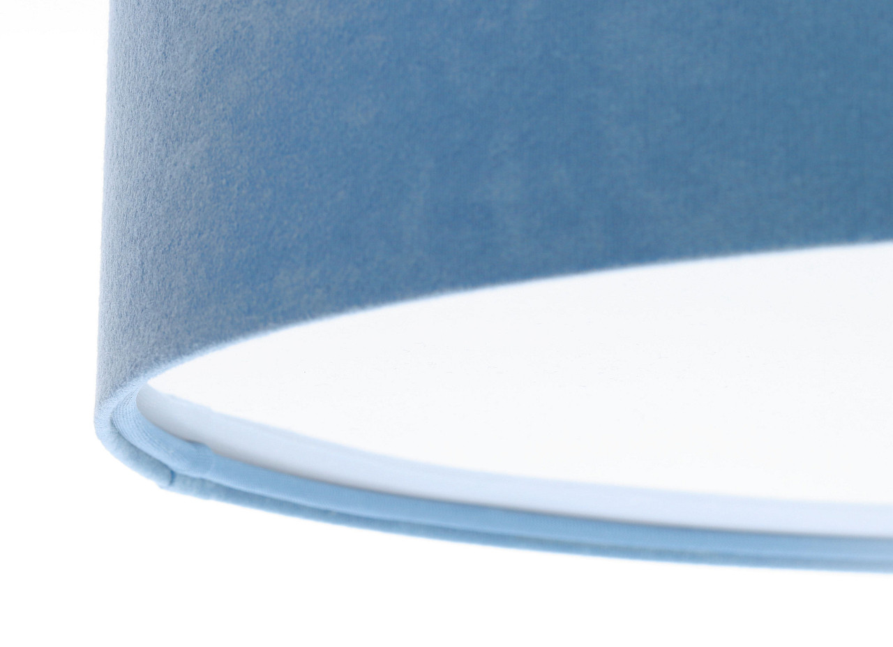 Niebieska lampa sufitowa, walcowy plafon z okrągłym abażurem z weluru - BPS Koncept zdjęcie 4