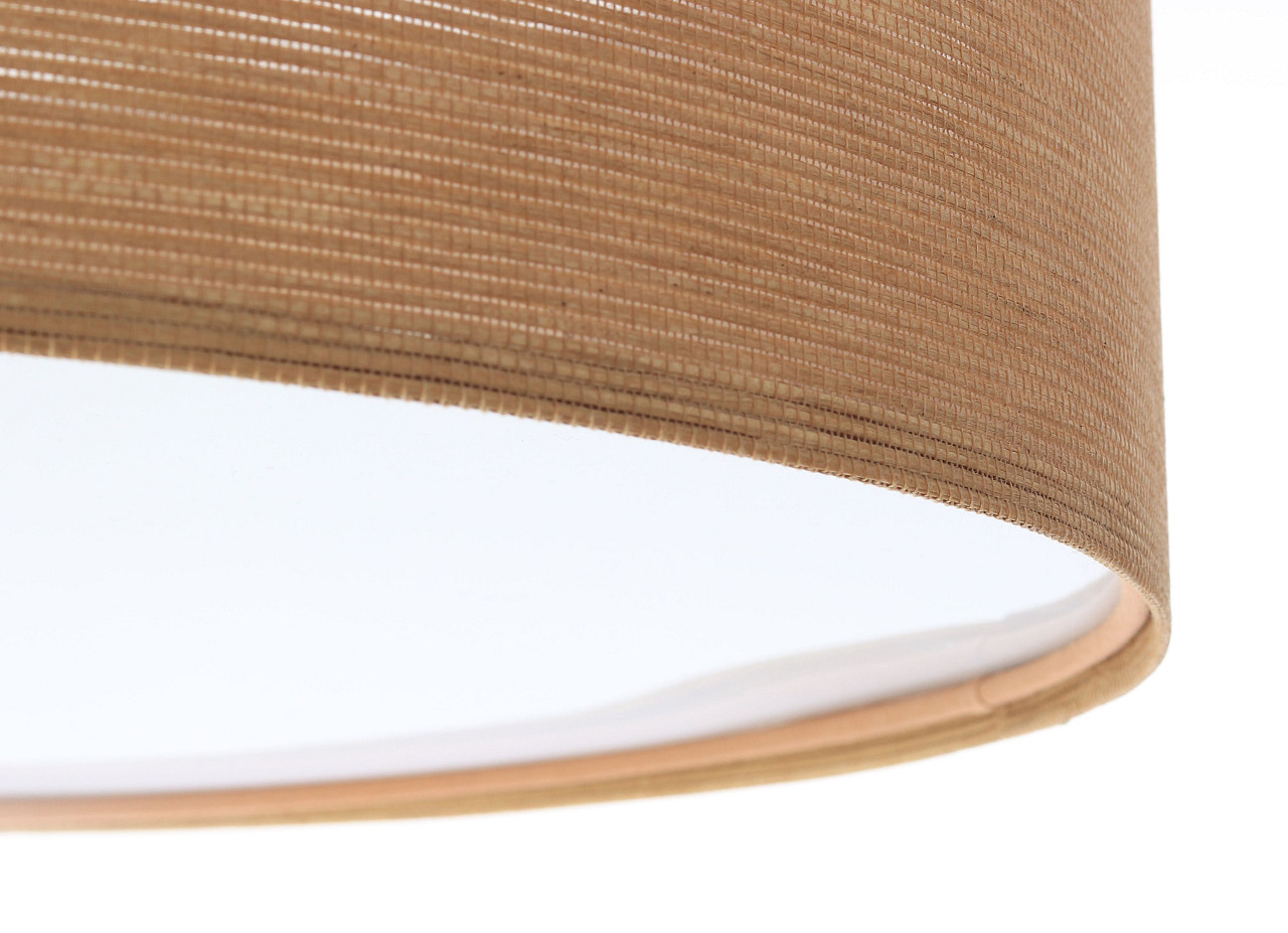 Beżowa lampa sufitowa, plafon ze strukturalnej tkaniny o naturalnym wyglądzie z walcowym abażurem MASATO - BPS Koncept zdjęcie 4