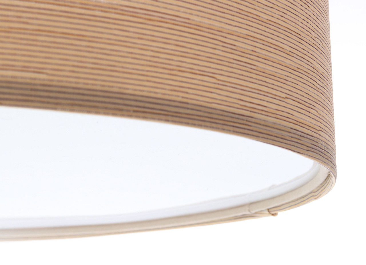 Beżowa lampa sufitowa z kloszem ze strukturalnej tkaniny o naturalnym wyglądzie w kształcie walca, plafon TAKERU - BPS Koncept zdjęcie 4