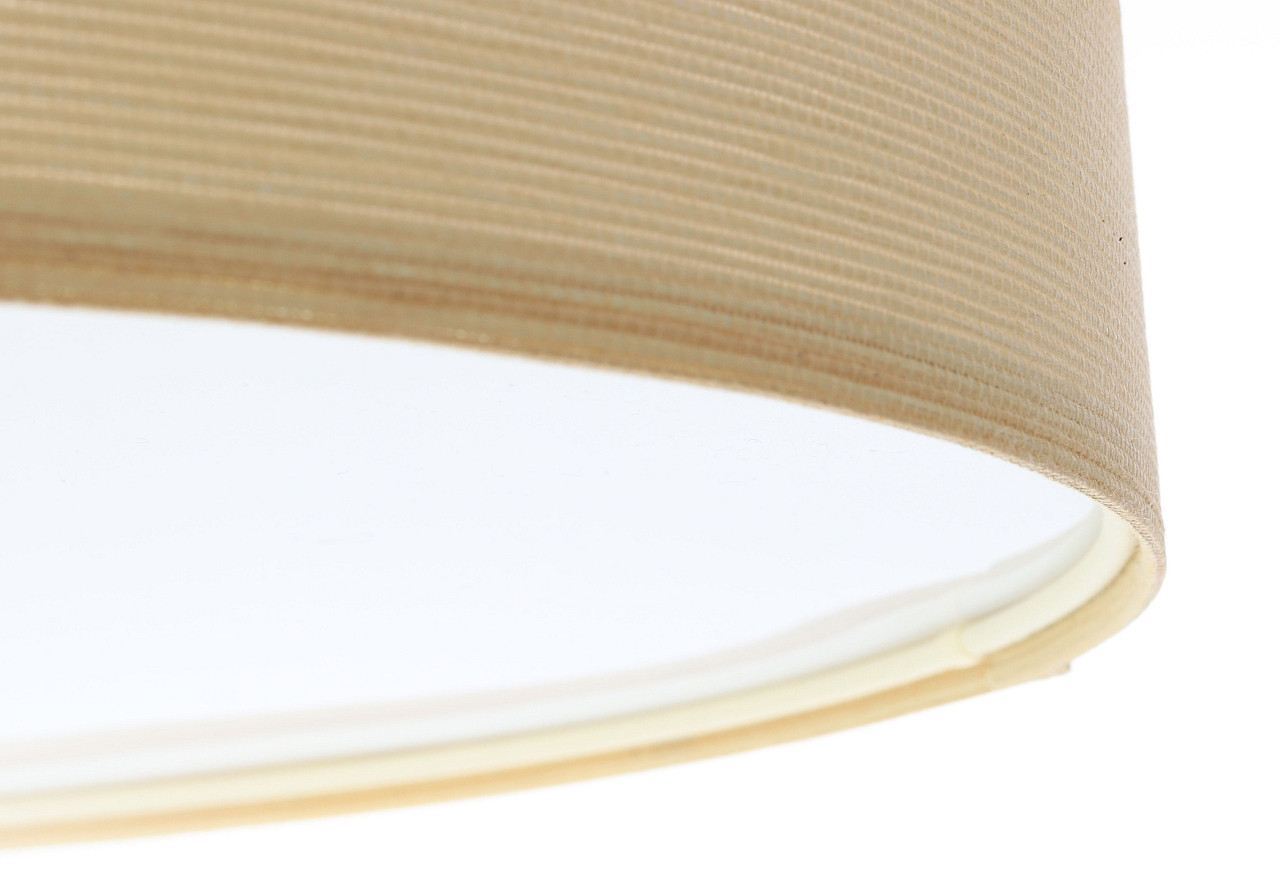 Kremowa lampa sufitowa z kloszem w kształcie walca ze strukturalnej tkaniny o naturalnym wyglądzie MAB - BPS Koncept zdjęcie 4