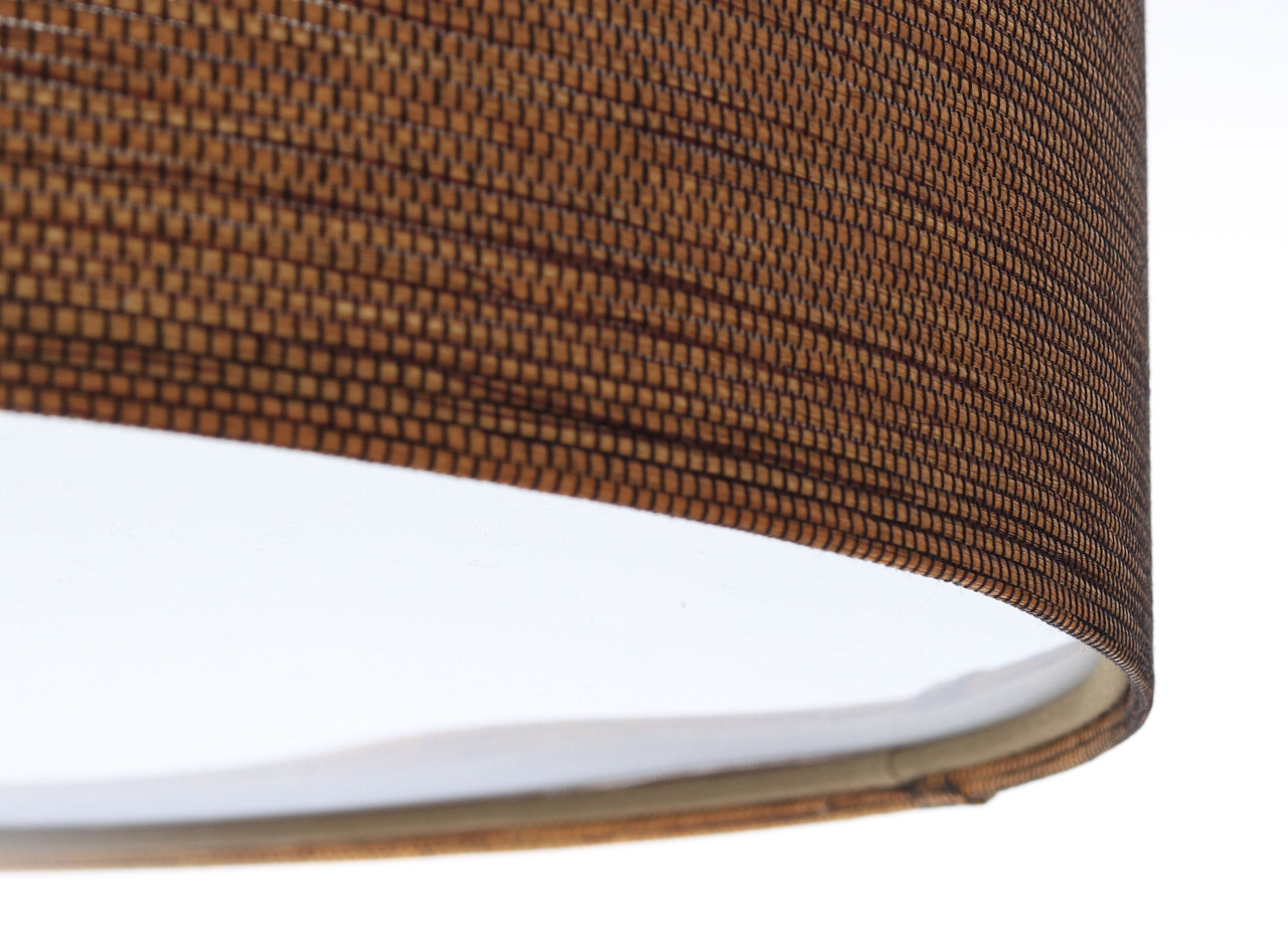 Miodowo-brązowa lampa sufitowa z walcowym abażurem ze strukturalnej tkaniny o naturalnym wyglądzie LANDI - BPS Koncept zdjęcie 4