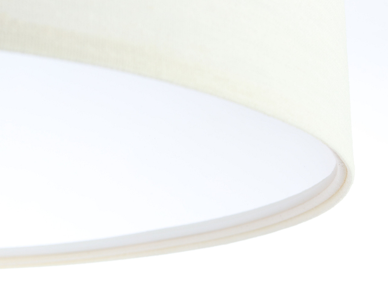 Lampa sufitowa w kolorze brudnej bieli z okrągłym, walcowym abażurem z tkaniny o lnianej strukturze ROT - BPS Koncept zdjęcie 4