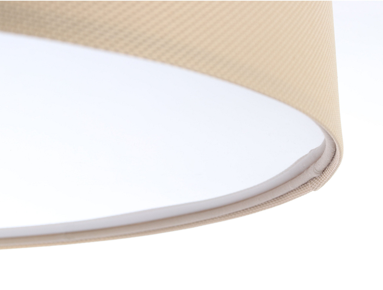 Beżowa lampa sufitowa z kloszem z delikatnej strukturalnej tkaniny w kształcie walca, plafon TIRMAN - BPS Koncept zdjęcie 4