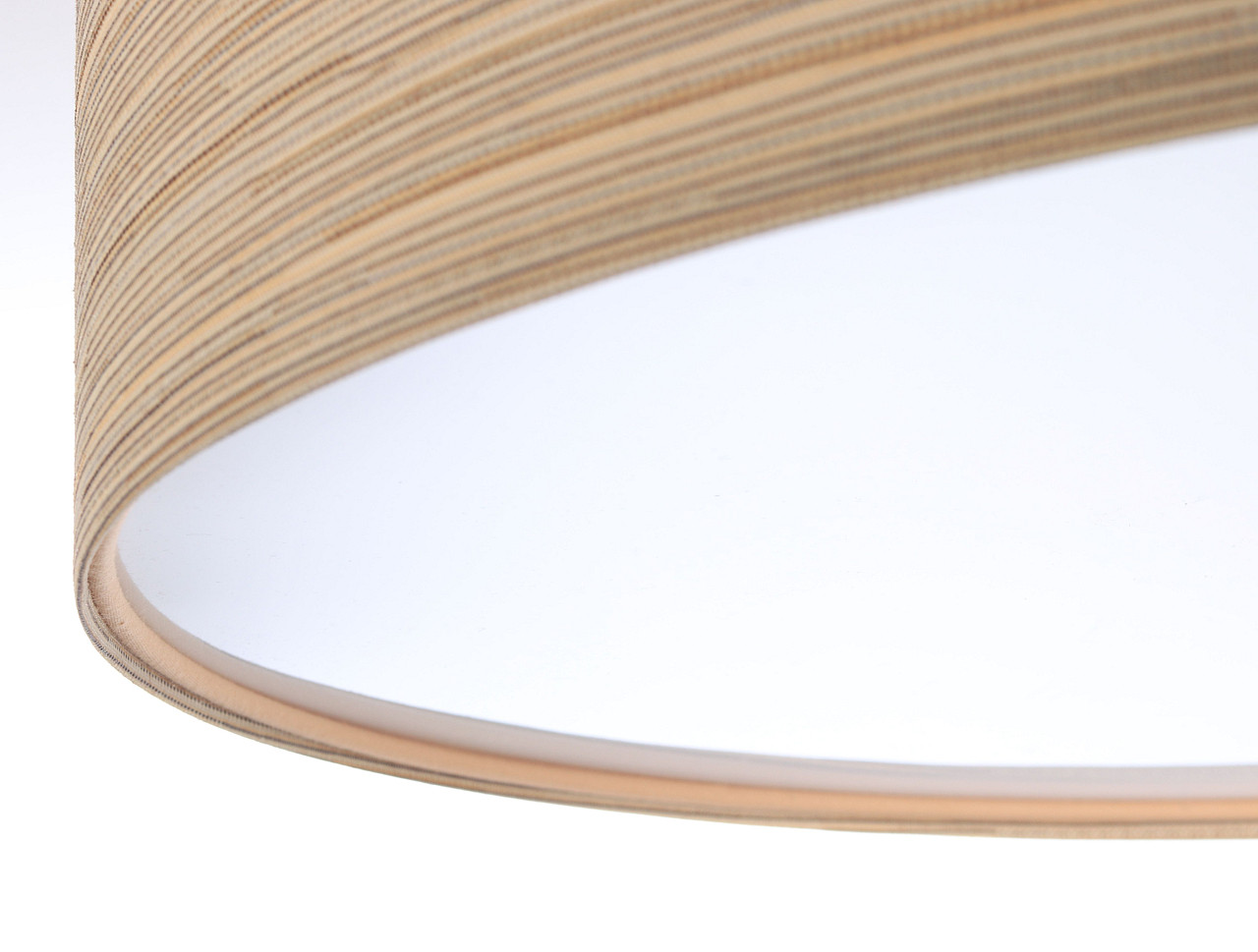 Kremowo-beżowa lampa sufitowa z walcowym abażurem ze strukturalnej tkaniny o naturalnym wyglądzie EVAN - BPS Koncept zdjęcie 4