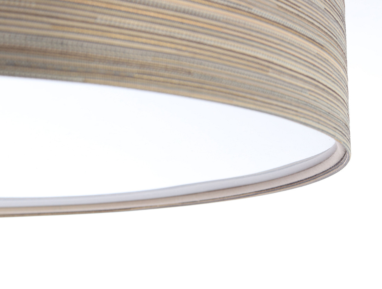 Beżowo-brązowa lampa sufitowa, walcowy plafon ze strukturalnej tkaniny o naturalnym wyglądzie LUNN - BPS Koncept zdjęcie 4