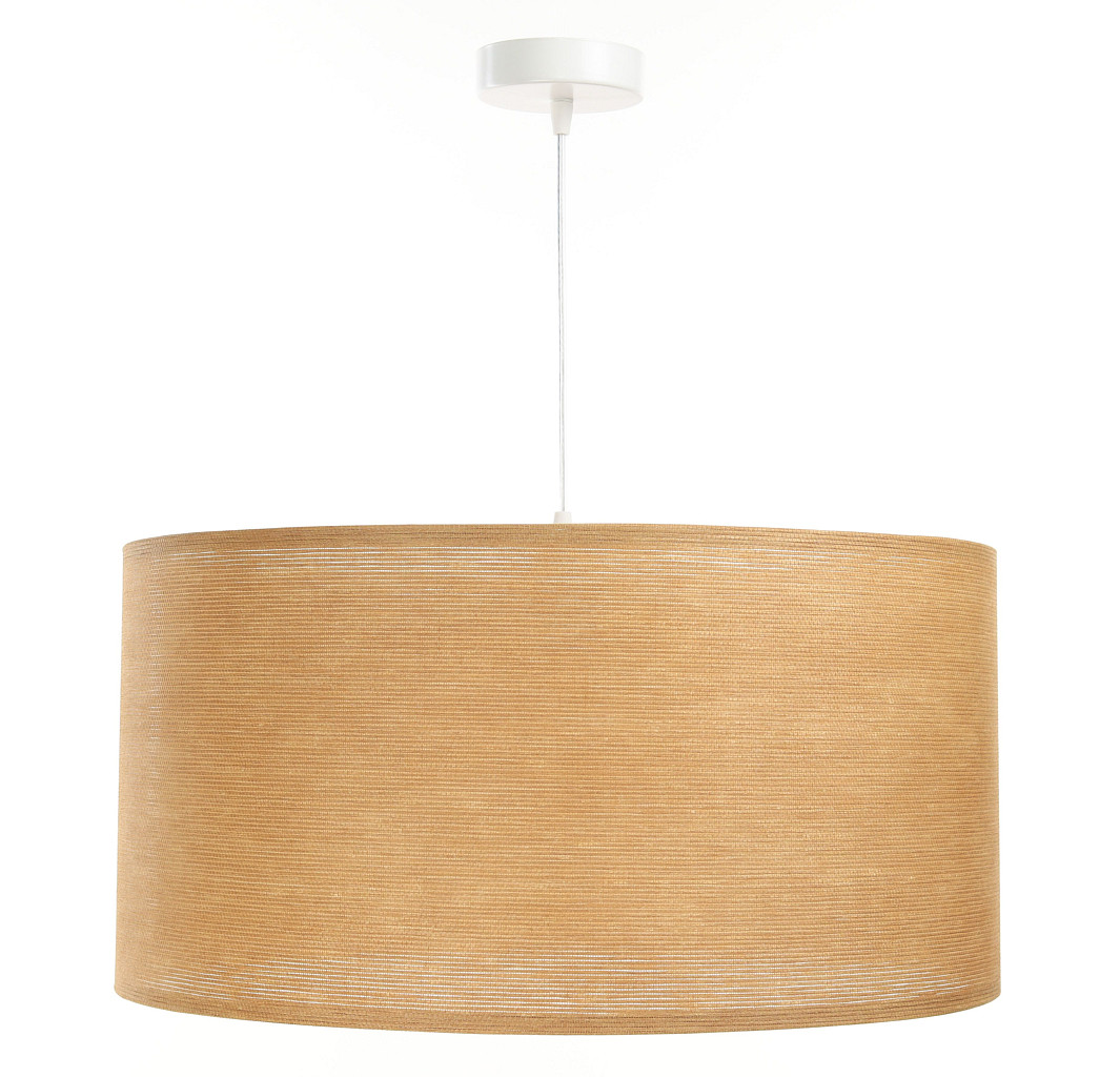 Lampa wisząca z abażurem w słomianym kolorze ze strukturalnej tkaniny o naturalnym wyglądzie MASATO - BPS Koncept zdjęcie 3