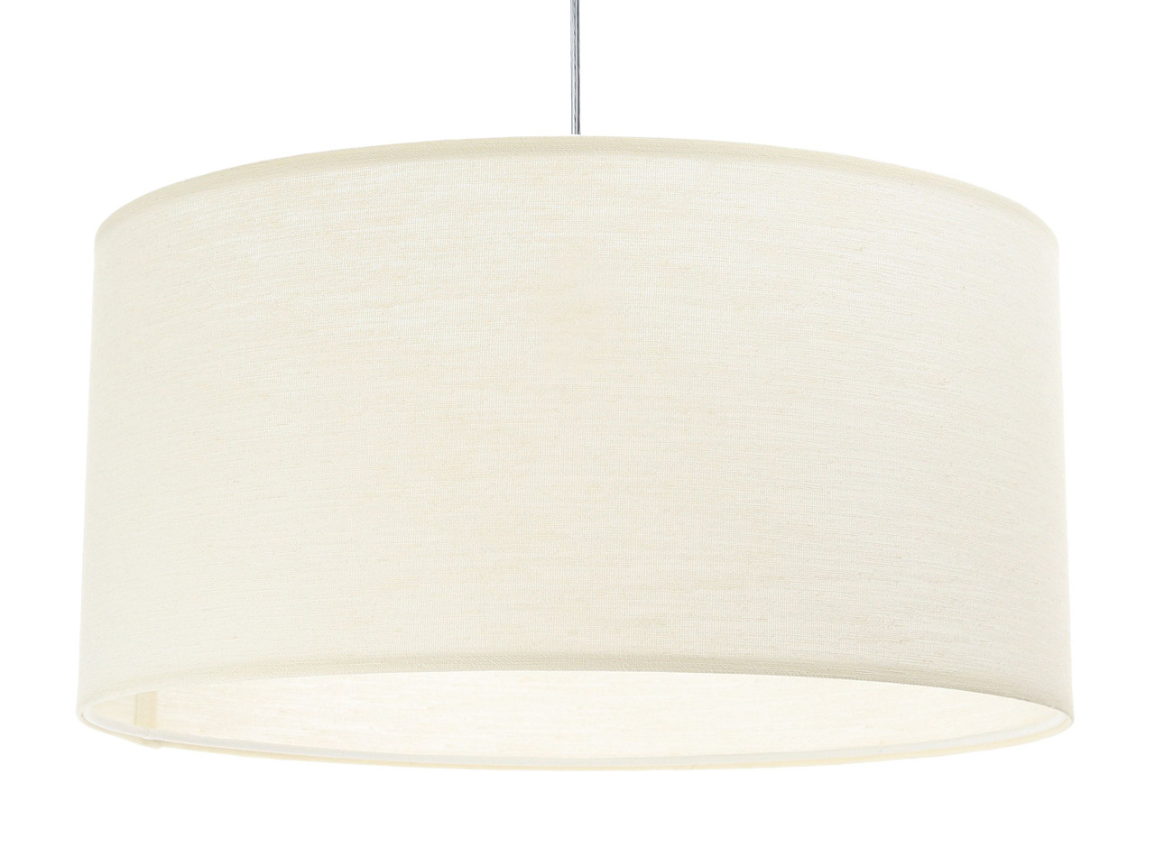 Biała lampa wisząca, walcowa z abażurem ze strukturalnej tkaniny o naturalnym wyglądzie TAKETO - BPS Koncept zdjęcie 1