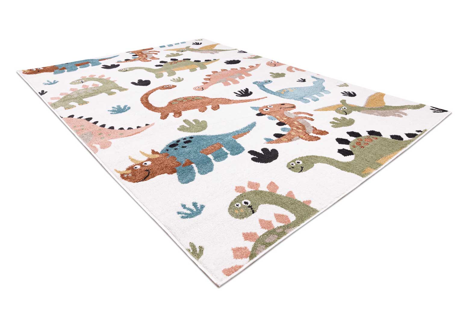 Miękki kremowy dywan dinozaury kolorowe, dziecięcy, dla dziewczynki, dla chłopca - Dywany Łuszczów zdjęcie 3