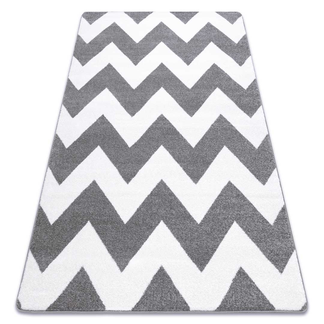 Jasny nowoczesny dywan w białe i szare zygzaki - Dywany Łuszczów zdjęcie 3