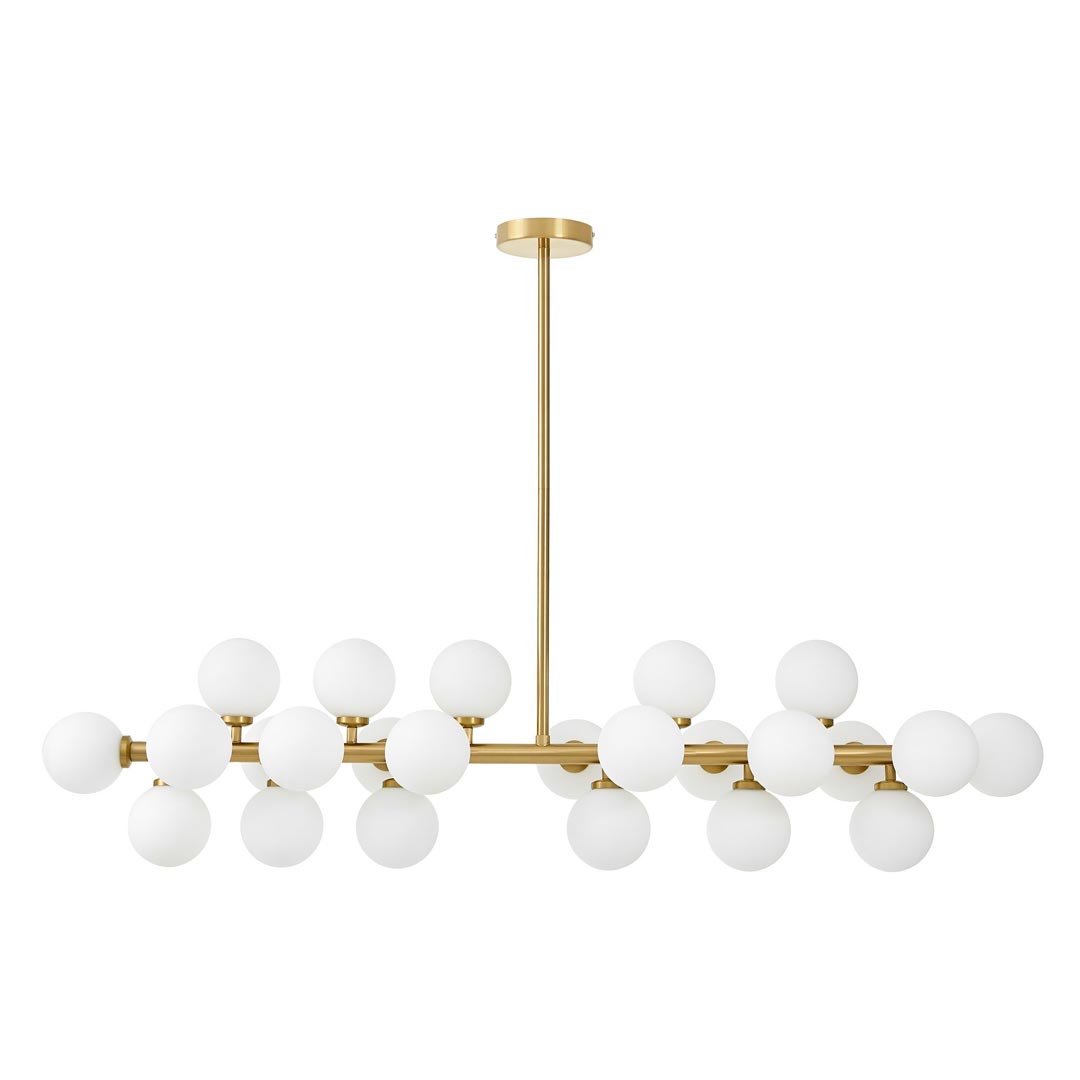 Elegancka mosiężna lampa wisząca PETRICA białe szklane klosze kulki - Lumina Deco zdjęcie 1