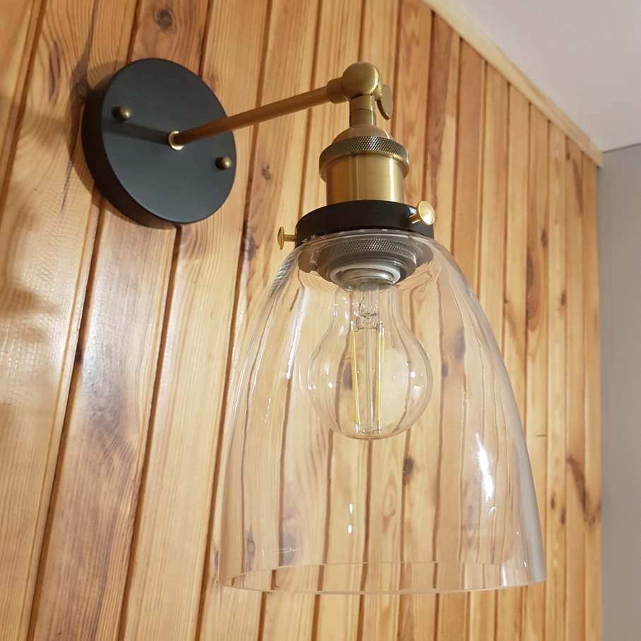 Kinkiet loft industrialny skandynawski FABI szklany przezroczysty lampa ścienna - Lumina Deco zdjęcie 4
