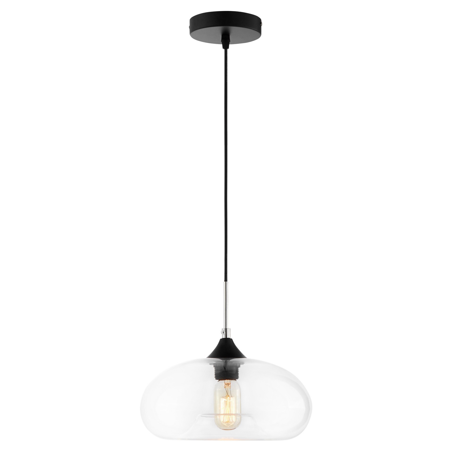 Lampa wisząca szklana okrągła owalna BROSSO PRZEZROCZYSTA designerska - Lumina Deco zdjęcie 3