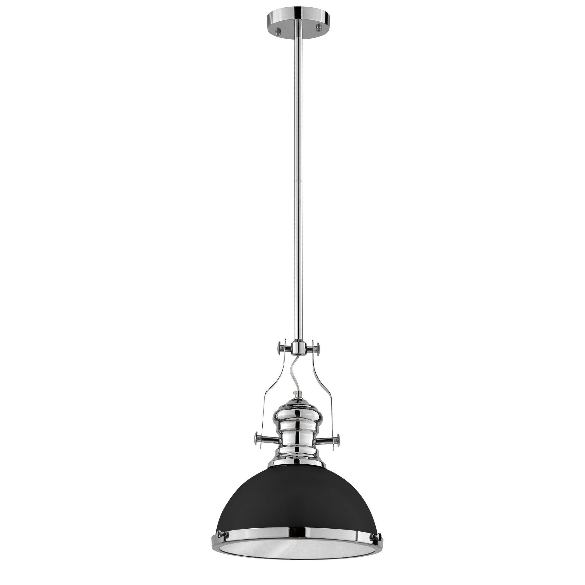 Czarna lampa loft industrialna wisząca ETTORE przemysłowa metalowa matowa kopuła - Lumina Deco zdjęcie 3