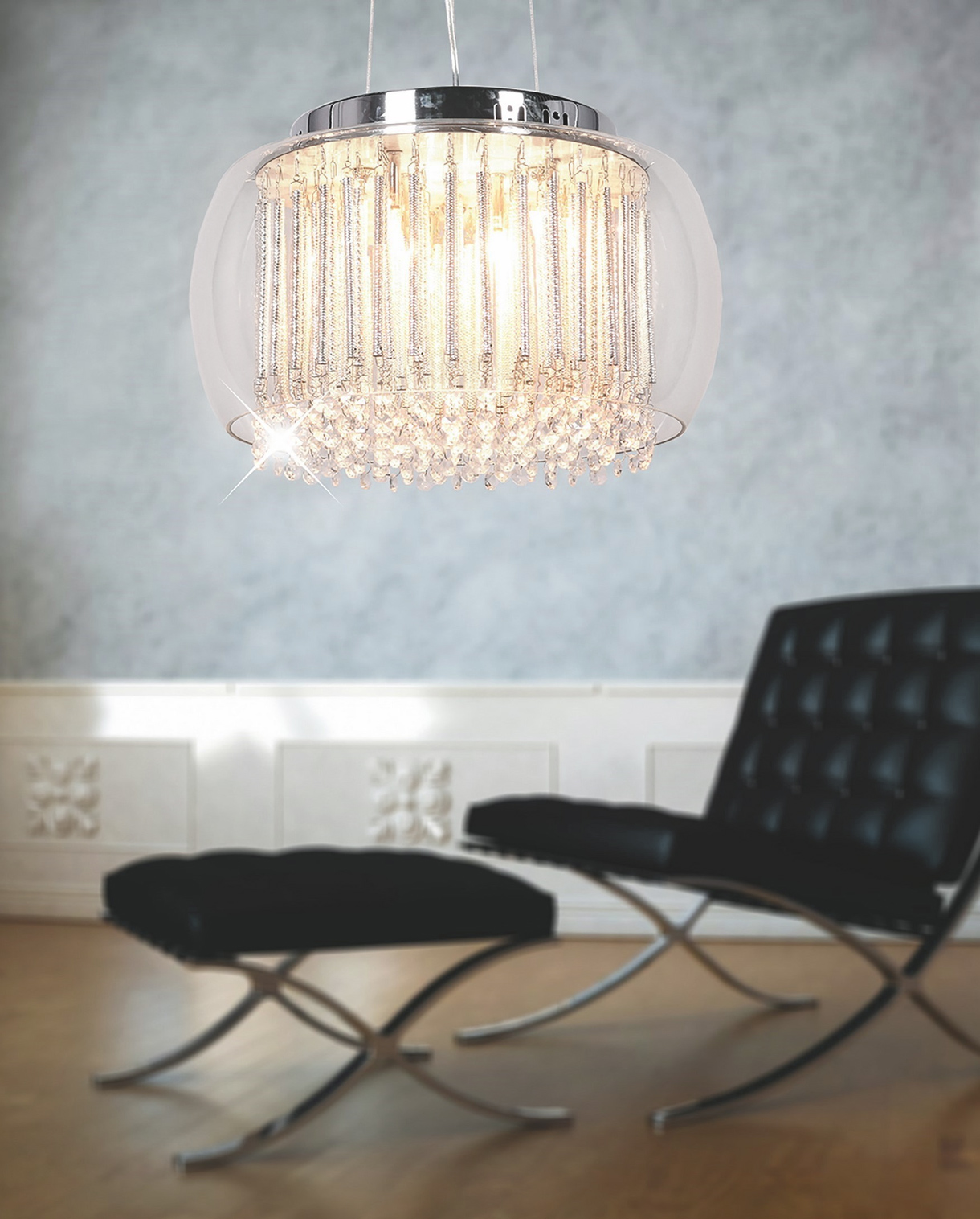 Szklana lampa wisząca GUSTO przezroczysta kryształowa nowoczesna - Lumina Deco zdjęcie 2