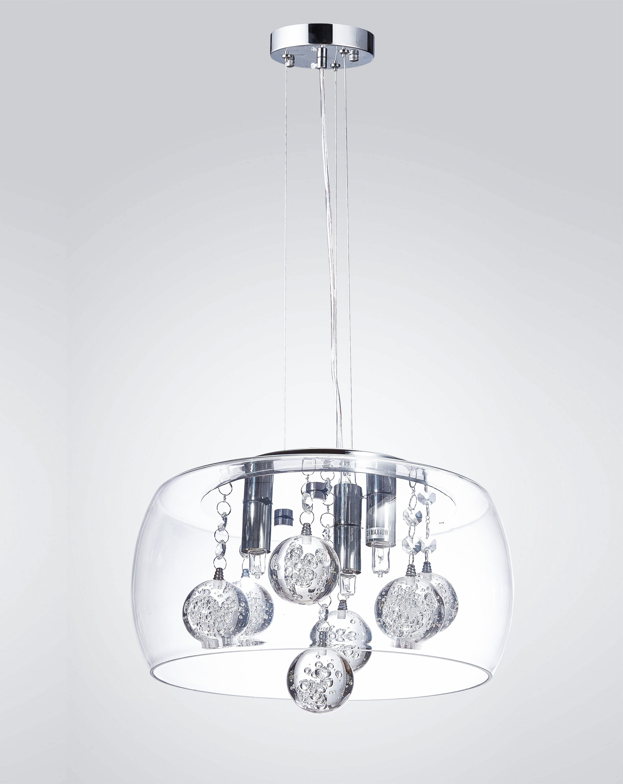 Kryształowa szklana lampa wisząca FABINA nowoczesna przezroczysta - Lumina Deco zdjęcie 3