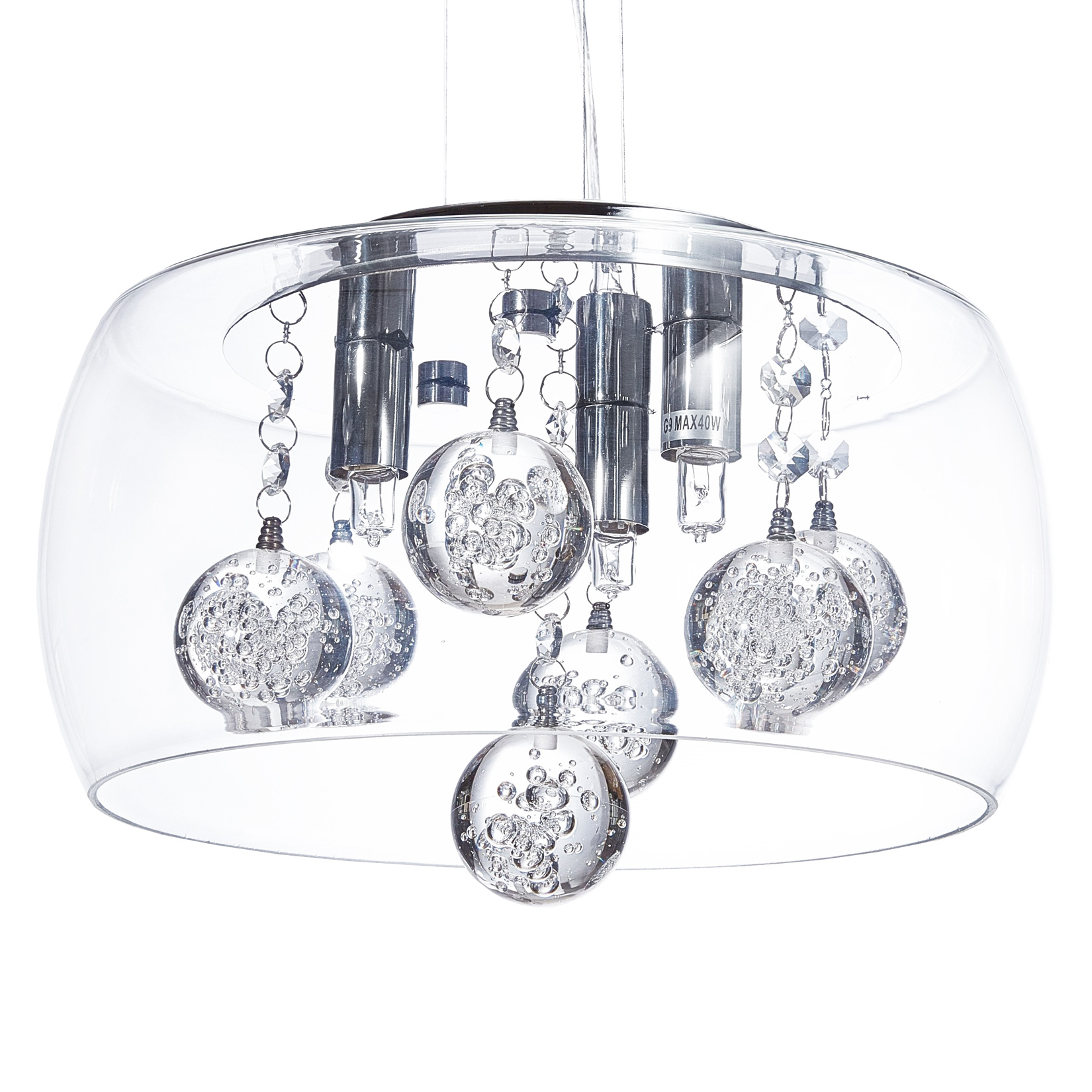 Kryształowa szklana lampa wisząca FABINA nowoczesna przezroczysta - Lumina Deco zdjęcie 1