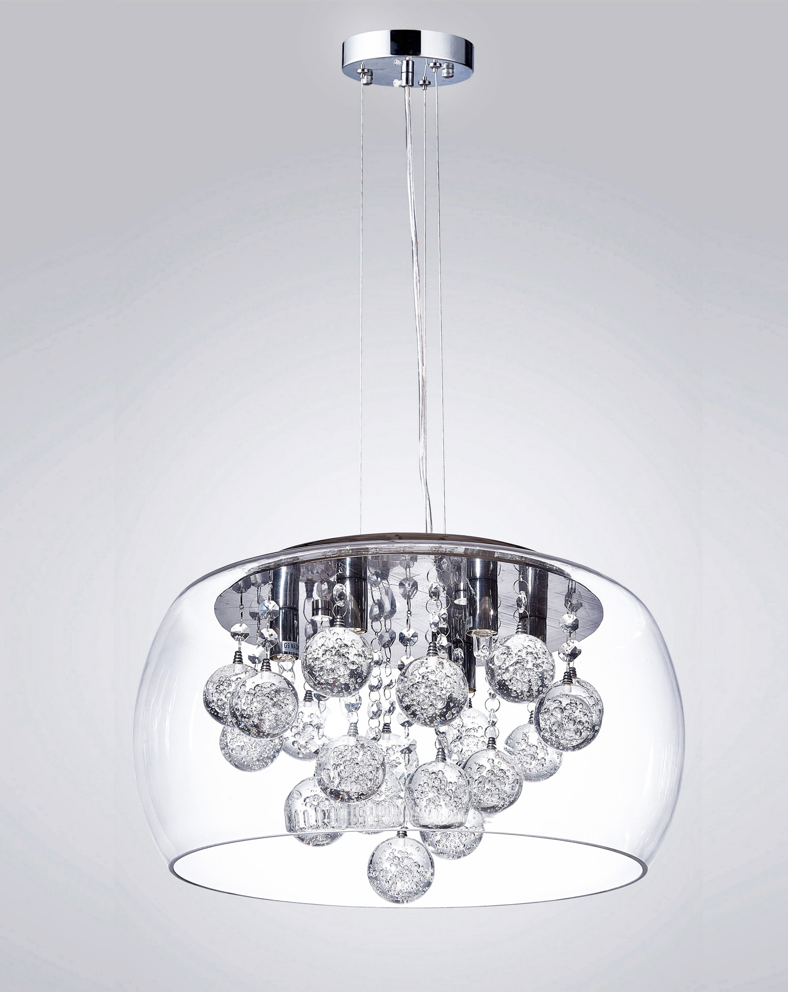 Kryształowa szklana lampa wisząca FABINA nowoczesna przezroczysta - Lumina Deco zdjęcie 4